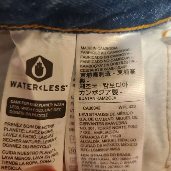 Levis 501 Button Fly Dark Indigo Distressed Size 25 x 26 - Picture 4 of 10